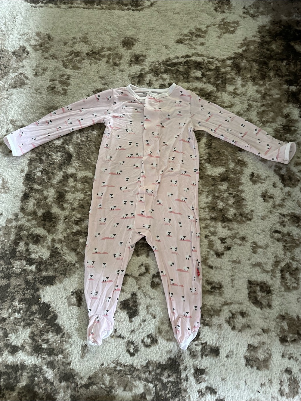 Magnetic Me Light Pink Animal Print Footed One-Piece
